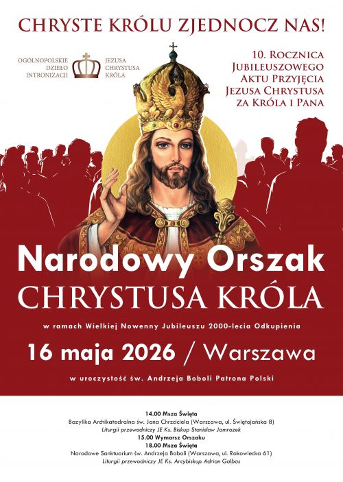 Narodowy Orszak Chrystusa Krla 2026 plakat